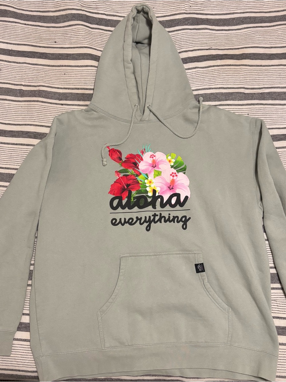 Aloha Everything Floral Logo Hoodie - Sage Green